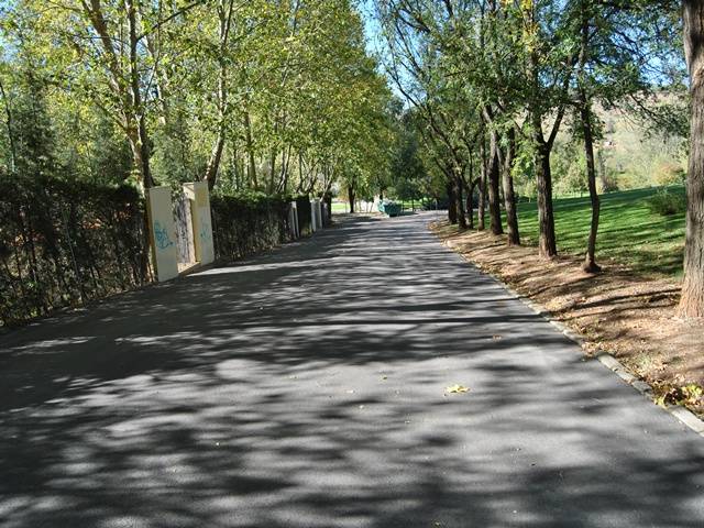 Camino asfaltado de acceso al parque