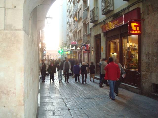 Calle peatonal de tiendas